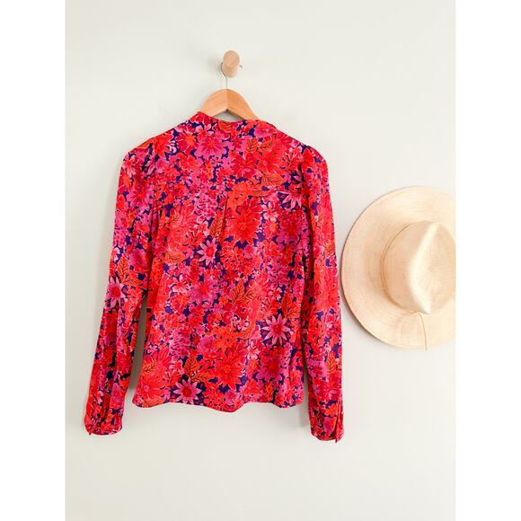 Sézane | Sezane | Abelia Blouse | Fuchsia Floral | Sz 36 / Us Sz 4 - Picture 10 of 11